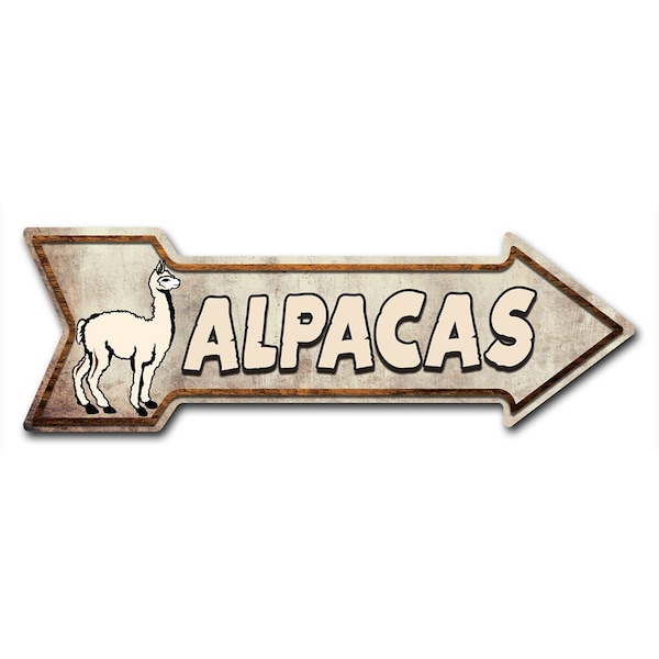 Alpacas Arrow Decal Funny Home Decor 24in Wide